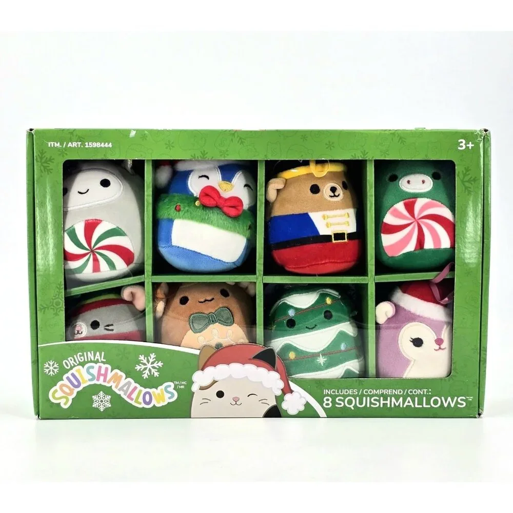 Squishmallows 4-inch Ornament Plush 8-Pack Assorted Christmas Holiday New - Picture 1 of 7